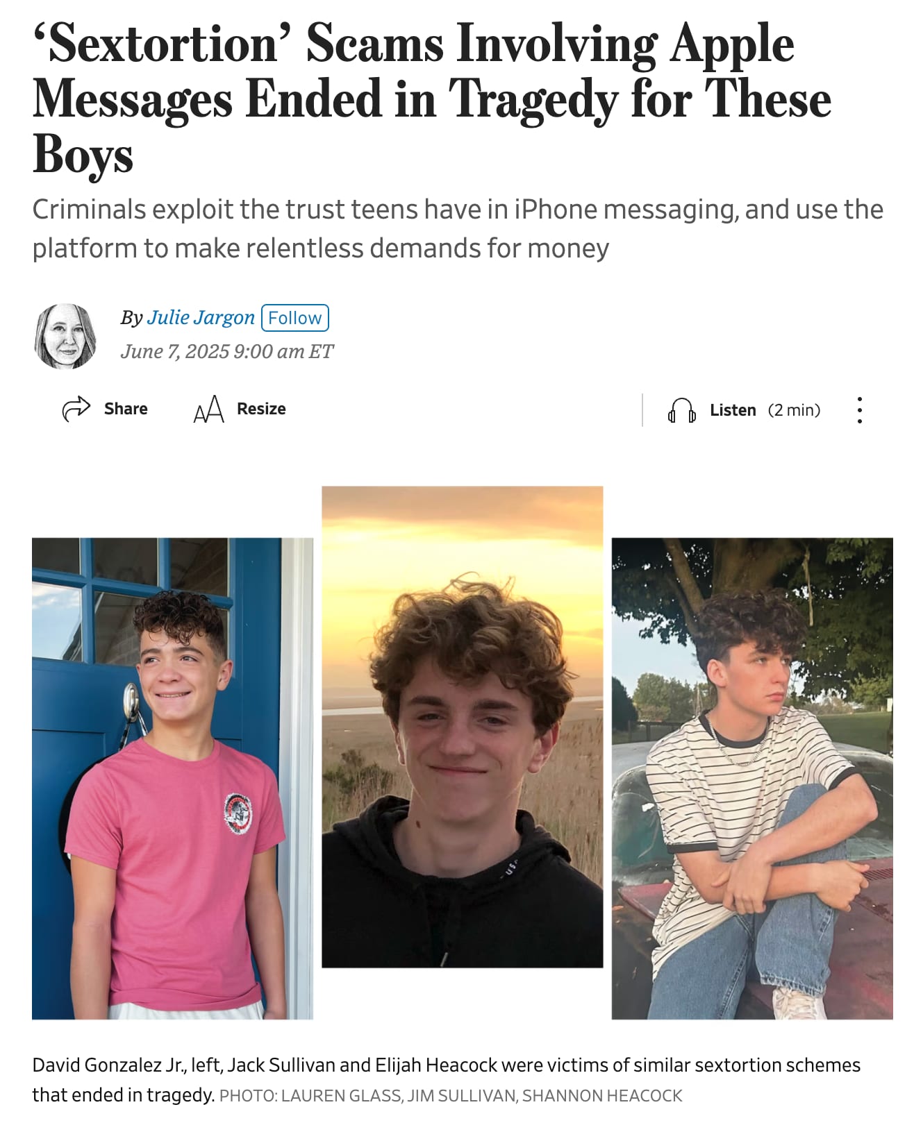***Trigger warning*** Three Dead Teenagers. One Common Thread. Apple’s iMessage Failed Them.